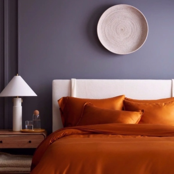 NWOT Quince Bamboo Queen Duvet Cover in Terracotta - Picture 4 of 6